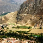 Ollantaytambo Inca Terraces Aerial View
